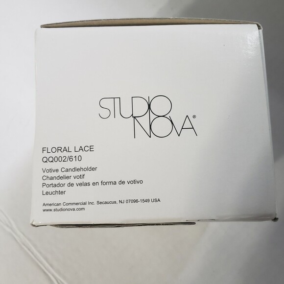 Studio Nova Votive Candleholder Floral Lace Clear Crystal Style# QQ002/610 New - Picture 3 of 6